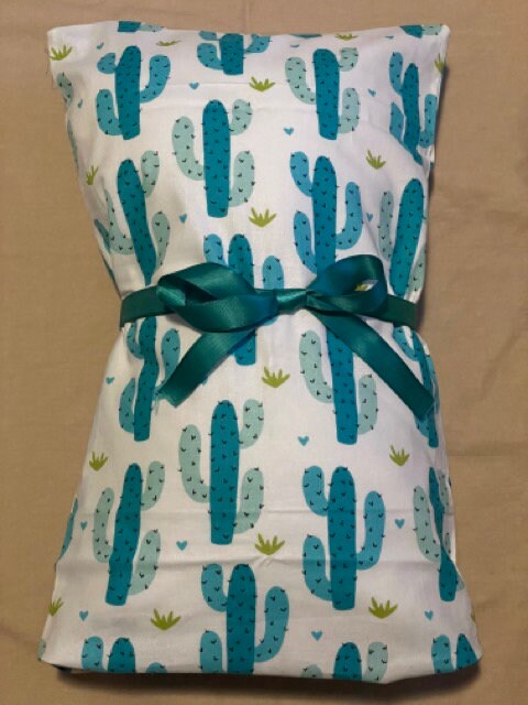 Large Microwavable Corn Heating Pad (~10x15) Cactus