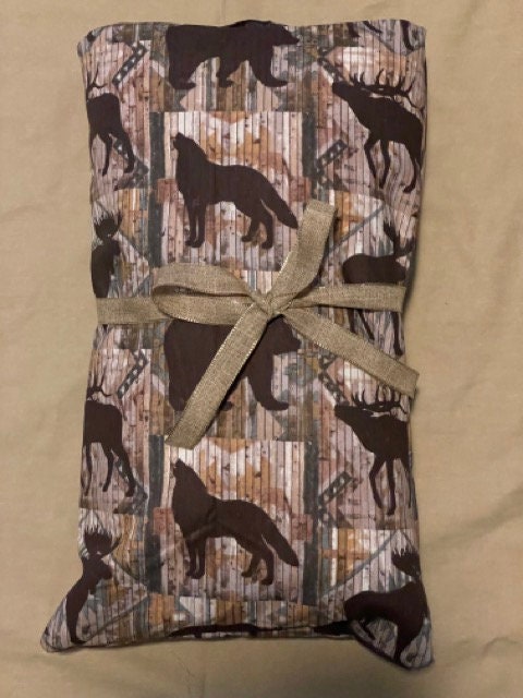 Large Microwavable Corn Heating Pad (~10x15) Bear wolf moose