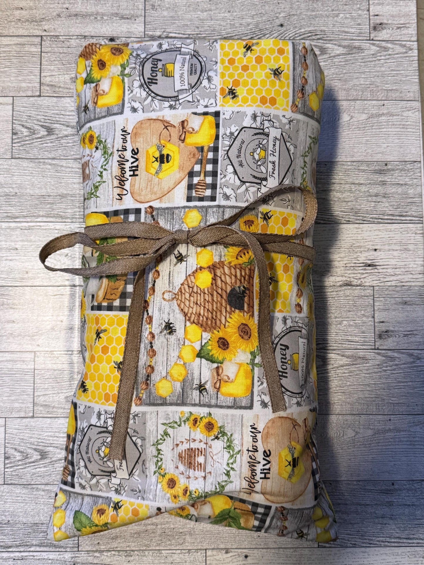 Large Microwavable Corn Heating Pad Honey Bees (~10x15)