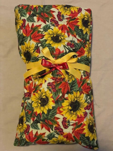 Large Microwavable Corn Heating Pad (~10x15) Sunflower Fall decor Leaves