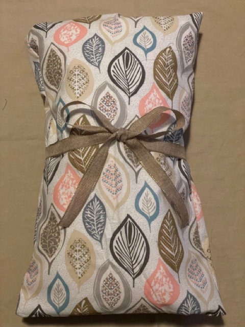 Large Microwavable Corn Heating Pad (~10x15) pastel leaves