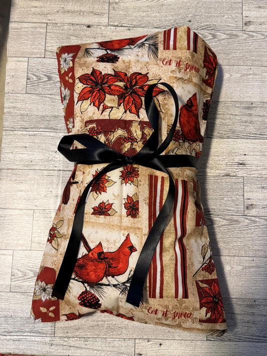 Microwavable Corn Heating Pad Corn Heating Pack Poinsettia Winter Cardinals